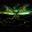 Placeholder: image framed with a thin border of celtic designs, story book cover format, A winged celestial dragon in flight above a forested mountain, against a background of brilliantly glittering stars, hd 4k, fine sharp detail