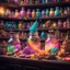 Placeholder: magic shop, magical treats and candy in jars, magical books and wands everywhere, confused face, bright vibrant colors, glowing sparkle particles, dark tone, sharp focus, high contrast, 8k resolution, incredible depth, shallow depth of field, dramatic lighting, beautifully intricate details, clean environment, epic dynamic scene