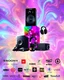 Placeholder: A beautiful design with photos of Sony party speakers and party boxes, headphones, mobile chargers, and JBL speakers in the center of the image and several famous logos from the world's audio and video systems at the bottom of the image with a beautiful, unique, and psychedelic color theme.