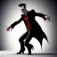 Placeholder: a vampire with arms outstretched viewed from the side photorealistic