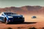 Placeholder: A Tesla 'Model Y' is racing at top speed, in the Mojave Desert. (CINEMATIC, WIDE ANGLE LENS, PHOTO REAL)