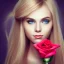 Placeholder: portrait borders head blond Princess with great bobs long hairs blue eyes no top with roses