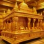 Placeholder: A golden yellow temple filled with gold and jewels designed in ancient Egyptian pottery