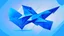 Placeholder: logo, vector art, b2 plane origami centred in screen, blue background, magnificent