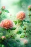 Placeholder: magic Watercolor, double Chinese rose bush, ultra-detailed, morning, rain, greenery, beautiful landscape, fog, many details, delicate sensuality, realistic, high quality, 3d, work of art, hyperdetalization, filigree, foggy haze background, hyperrealism, professional, transparent, delicate pastel tones, back lighting, contrast, fantastic, unreal, translucent, glowing, clear lines, epic fabulous, fabulous landscape, hyperrealism