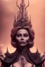 Placeholder: Sophia Loren as evil queen in black leather, cleavage, angry, stern look. character design by cory loftis, fenghua zhong, ryohei hase, ismail inceoglu and ruan jia. unreal engine 5, artistic lighting, highly detailed, photorealistic, fantasy