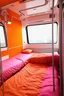 Placeholder: Métro with cosy beds, orange, pink, hippie