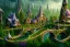 Placeholder: Immersive​ fantasy elven town city in the deep forest with ancient elder tree beautiful blossom nature river 4k full hd