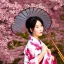 Placeholder: portrait of asian goddess wearing traditional kimono and holding bamboo umbrella, stunning, beautiful, gorgeous, cherry blossoms, realistic, photo illustrative, ornate, 8K resolution, high-quality, fine-detail, digital art, detailed matte, brian froud, howard lyon, selina french, anna dittmann, annie stokes, lisa parker, greg rutowski, alphonse mucha