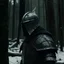 Placeholder: a forest scene, cold, windy, snowy, ruthless forest, scary, a warrior with helmet, cinematic bottom angle shot, muscular body, standing fearlessly, face helmet cover, minimal armor