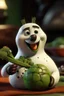 Placeholder: Olaf the snowman eating broccoli