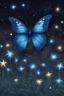 Placeholder: Luminous blue butterfly and manure full of stars