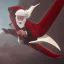 Placeholder: portrait of Santa flying a in jet