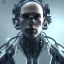 Placeholder: white cyberpunk cyborg men portait realistic sci fi dirty face and cheap implants focused on face
