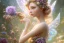 Placeholder: one very little beautiful fairy on a big crystal subtle flower in a galactic ambiance, transparent petals, delicate colors, in the foreground, full of details, smooth, bright sunshine，soft light atmosphere, light effect，vaporwave colorful, concept art, smooth, extremely sharp detail, finely tuned detail, ultra high definition, 8 k, unreal engine 5, ultra sharp focus