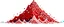 Placeholder: A red icy peak with falling snowflakes designed in Scandinavian folk art painted by Antoni Gaudi