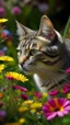 Placeholder: Love cat , add a butterfly watched the cat on a wild flowers to this picture