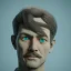 Placeholder: Man with one green one blue eye