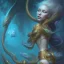 Placeholder: sango fantasy, fantasy magic, intricate, sharp focus, illustration, highly detailed, digital painting, concept art, matte, artgerm and paul lewin and kehinde wiley, masterpiece sexy lips Asian afro lips black African lady body mermaid blue Dragon head golden space lady sea under water mermaid pretty