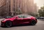Placeholder: A Tesla 'Model Y' is parked, near the Flatiron Building in Manhattan. (CINEMATIC, WIDE ANGLE LENS, PHOTO REAL)