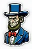 Placeholder: Abraham Lincoln in funky way Patriotic sticker