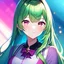 Placeholder: Clear focus, 8k, high quality, detailed, beautiful lighting, girl, vibrant colors, green hair, vibrant pink eyes,