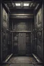 Placeholder: background, abandoned elevator tunnel inside laboratory bunker for asset video game pixel art 2D view, platformer, tileset, open top and bottom