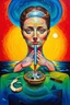 Placeholder: reconnected to your inner compass; lowbrow surrealism; fauvism; dada; surrealism, optical art; Ilya Bolotowsky