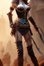 Placeholder: milf, warrior, brunette hair, armed leather corset, desert, 8k resolution, high-quality, fine-detail, intricate, fantasy art, detailed matte, volumetric lighting, illustration, 3D