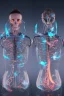 Placeholder: Futuristic Neon crystal skeleton samurai smoke glass fire water