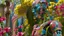 Placeholder: Paint, Pastel,An advanced humanoid robot developed World, everything is robotic even the trees and flowers everythibg