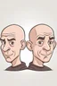 Placeholder: dos varones adolecentes morochos con un corte de pelo al estilo los frailes franciscanos bien rapado en los costados a modo caricatura