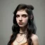 Placeholder: portrait of a teenager girl with mid-length wavy black hair and amber eyes,steampunk style,4k quality