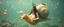 Placeholder: fat queen true yoga mind bending bubble gum as a young woman floating transparent music notes in the weirder universe in the ocean with the snail fish king in the style of Giger
