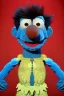 Placeholder: Waist up muppet Portrait, Nicolas maduro muppet doll, tracksuit red blue and yellow, mustache, photo studio, red background, unreal engine 5, concept art, art station, ray tracing, lumen lighting, ultra detail, volumetric lighting, 3d.