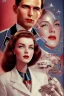 Placeholder: american dream portrait hansome man and a robot wife1950s
