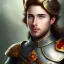 Placeholder: Portrait of a charming prince in armor, without beard.Has grey eyes, black hair.