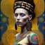 Placeholder: retrato de Mujer tribal bella con tatuajes con estilo de Gustav Klimt