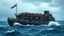 Placeholder: Noah's ark, massive and impressive as in the Biblical story. Many animals on board. Stormy sea. Award-winning colour photograph, beautiful composition, exquisite detail, Nikon 85mm