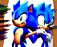 Placeholder: colored pencil sketch of sonic the hedgehog