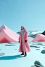 Placeholder: Fashion film in the icefields of Patagonia, a stunning supermodel in an incomplete Astronaut pink bronze suit discover the icefields and giant iceblocks and icebergs using stunning poses we can see her face through the glass . Supreme landscape, inticate background and a minimalist composition that creates a great megalophobia effect. Old lens, old Kodak vision filmstock, 1600 iso.