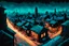 Placeholder: create a hyper detailed illustration of a small Victorian ghost town with tree lined streets in the comic art style of FRANK MILLER and BILL SIENKIEWICZ, searing lines and forceful strokes, precisely drawn, boldly inked, with gritty textures, dark foreboding color, dramatic otherworldly lighting, 8k, isometric view