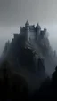 Placeholder: A hyper photorealistic, hyper detailed dark art color, high resolution, fog, octane render, tilt shift, HDRI Environment, all pictures of a dark gray castle curved in the mountain