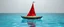 Placeholder: sail boat with gelatine membrane as sail