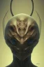 Placeholder: spider alien, head, evil, 8k, finely detailed, photo realistic, HR Giger style