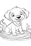 Placeholder: outline art for cute Dog coloring pages with sitch, white background, Sketch style, full body, only use outline, toddlers style, clean line art, white background, no shadows and clear and well outlined.