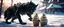 Placeholder: photo shoot of werewolf shadow creature in ice cream and snow, in fallout 4 setting, bokeh, downlight, prize winning, depth of field, in the style of ivo caprino