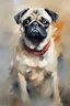 Placeholder: Portrait of a pug in the style of willem haenraets
