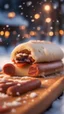 Placeholder: "Lonnie Bigalow" rolling a really warm hot dog to showel the snow and get a nice path, bokeh like f/0.8, tilt-shift lens 8k, high detail, smooth render, down-light, unreal engine, prize winning