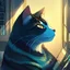 Placeholder: Portrait of a cat by Van Gogh